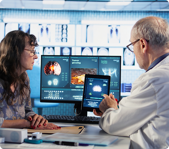 Doctor discussing medical results