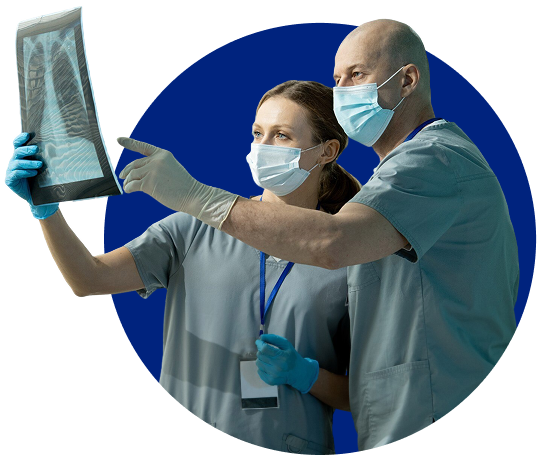 Doctors reviewing X-ray